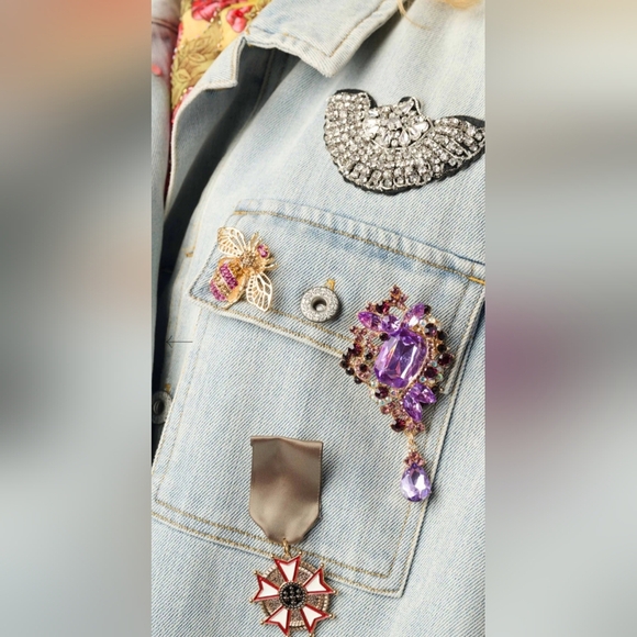 ARATTA Susanna K. Embellished  Denim Jacket. Sz M NWT MSRP $270 - Picture 9 of 15